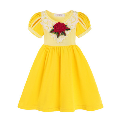 2022 m. mergaičių suknelė Nauji vasariniai džinsiniai drabužiai vaikiški, saldūs taškeliai spausdinti vakarėliui princesė suknelė vaikiškam Vestidos kostiumui