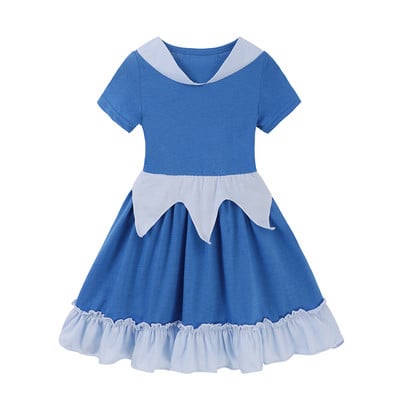 2022 m. mergaičių suknelė Nauji vasariniai džinsiniai drabužiai vaikiški, saldūs taškeliai spausdinti vakarėliui princesė suknelė vaikiškam Vestidos kostiumui