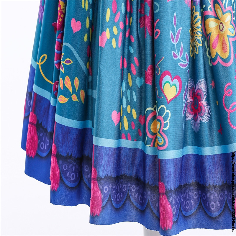 Új varázslat Encanto Mirabell Madrid jelmez gyerekeknek lány hercegnő ruha Halloween cosplay jelmez Isabela Luisa Madrigal cosplay táska