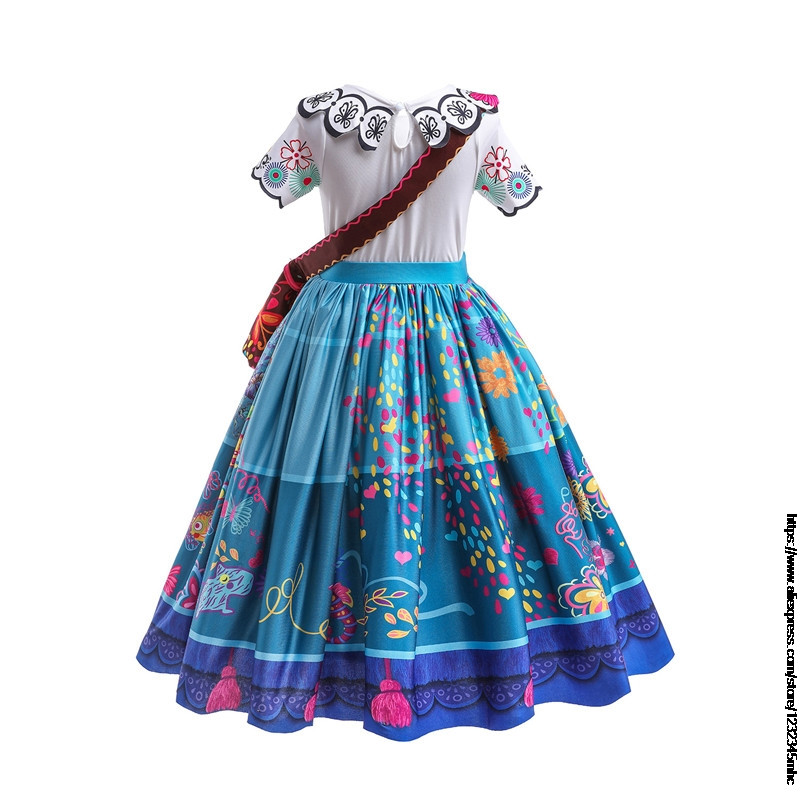 Új varázslat Encanto Mirabell Madrid jelmez gyerekeknek lány hercegnő ruha Halloween cosplay jelmez Isabela Luisa Madrigal cosplay táska