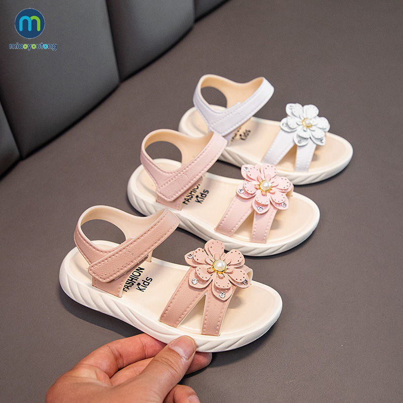 Mergaitėms Sandalai Gėlės Saldūs Neslystantys Minkšti Vaikiški Paplūdimio Batai Vaikams Vasariniai Gėlėti Sandalai Princesės Mada Mieli Miaoyoutong