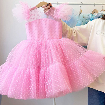 Καλοκαιρινό όμορφο φόρεμα για κορίτσια Γενέθλια πάρτι Κοινωνία Φόρεμα πριγκίπισσας Δαντέλα Λεπτό παιδικό φόρεμα μπάλα Κομψό φόρεμα Μέγεθος 4-10Τ