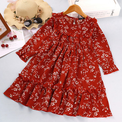 HE Hello Enjoy 2022 m. nauja mergaičių suknelė pavasario ilgomis rankovėmis laisvalaikio suknelės su gėlėmis mergaitėms princesių vaikiški kostiumai 5 6 7 8 Y