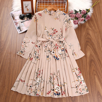 HE Hello Enjoy 2022 m. nauja mergaičių suknelė pavasario ilgomis rankovėmis laisvalaikio suknelės su gėlėmis mergaitėms princesių vaikiški kostiumai 5 6 7 8 Y