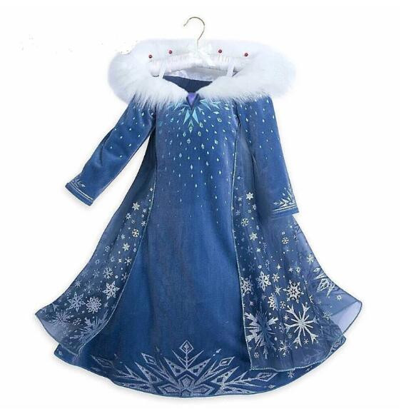 Elsa Princess suknelė Kalėdų Helovino vakarėlio kostiumai Vaikų gimtadienio Vestidos Chalatas Vaikams Sušalę Drabužiai Suknelės Kostiumas