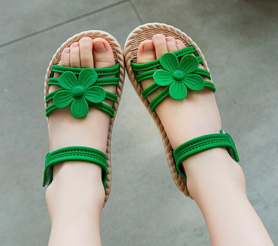 Mergaičių batai su drugelio mazgu Neslystantys minkšti vaikiški batai kūdikiams vasariniai korėjiečių vaikiški mergaičių princesės paplūdimio sandalai atvirais pirštais