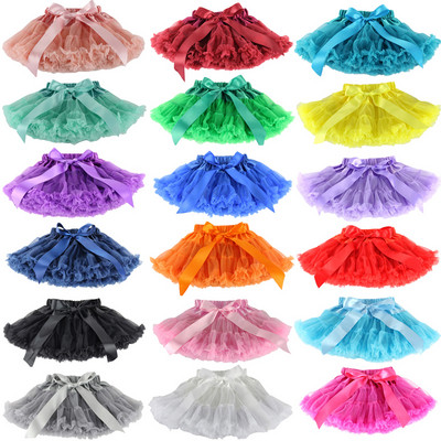 Бебешки момичета, шифонови пухкави петтискирти Tutu Princess Party Skirts Балетно танцово облекло 12m-10t 30 цвята meisjes rok