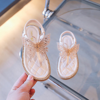 Обувки с пеперуди с кристали за деца Момичета Джапанки Желирани сандали Обувки Детски плоски сандали с приплъзване Обувки за малко момиче F04221