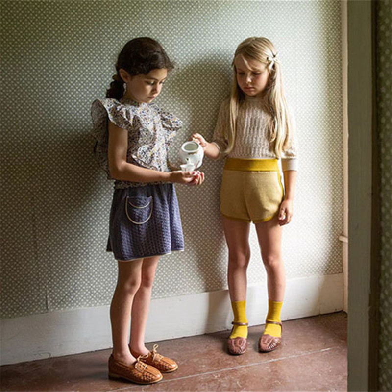 EnkeliBB Kids Girls Megztas sijonas Graži išvaizda SoorPloom Vaikiški Drabužiai Mergaitėms Vasariniai medvilniniai sijonai