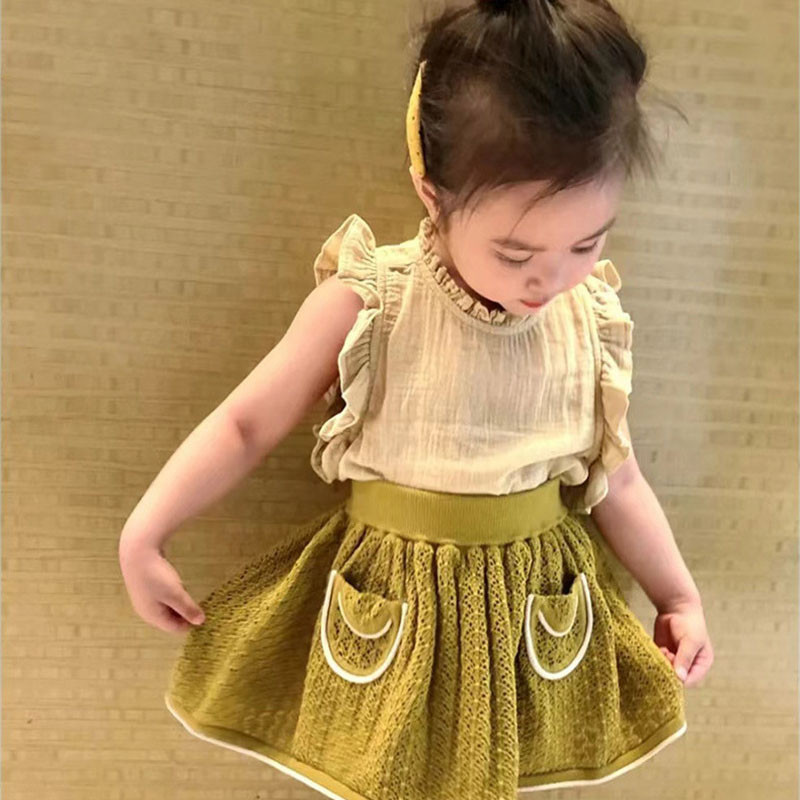 EnkeliBB Kids Girls Megztas sijonas Graži išvaizda SoorPloom Vaikiški Drabužiai Mergaitėms Vasariniai medvilniniai sijonai