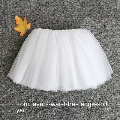 Gyerektánc divat rövid szoknya fonalszoknya lányoknak alsószoknya balettszoknya fehér táncszoknya négyrétegű