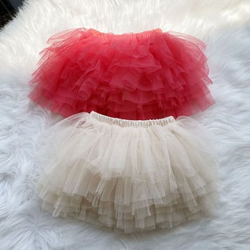 Fashion Mesh Girls Tutu έξι στρώσεων Τούλι κοντό ύφος Puffy φούστες Χορός Princess Ballet Χαριτωμένη φούστα κέικ Καλοκαιρινό φθινόπωρο Παιδικά ρούχα