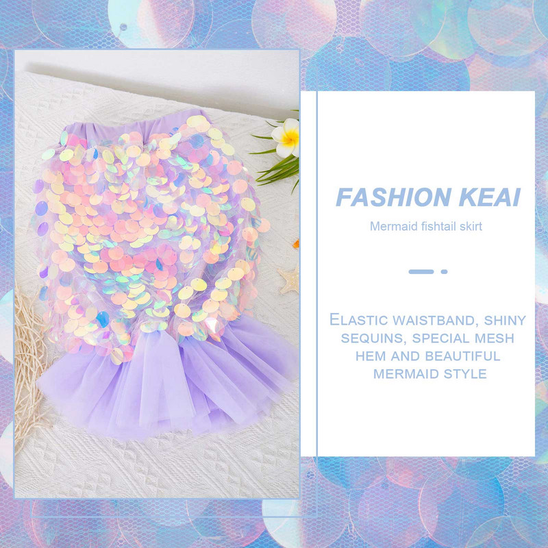 Vaikiški mergaičių sijonai Madingi pavasario vasaros blizgučiai Maxi sijonas Mergaitės undinėlės princesės sijonas vaikams undinėlės uodegos kostiumas