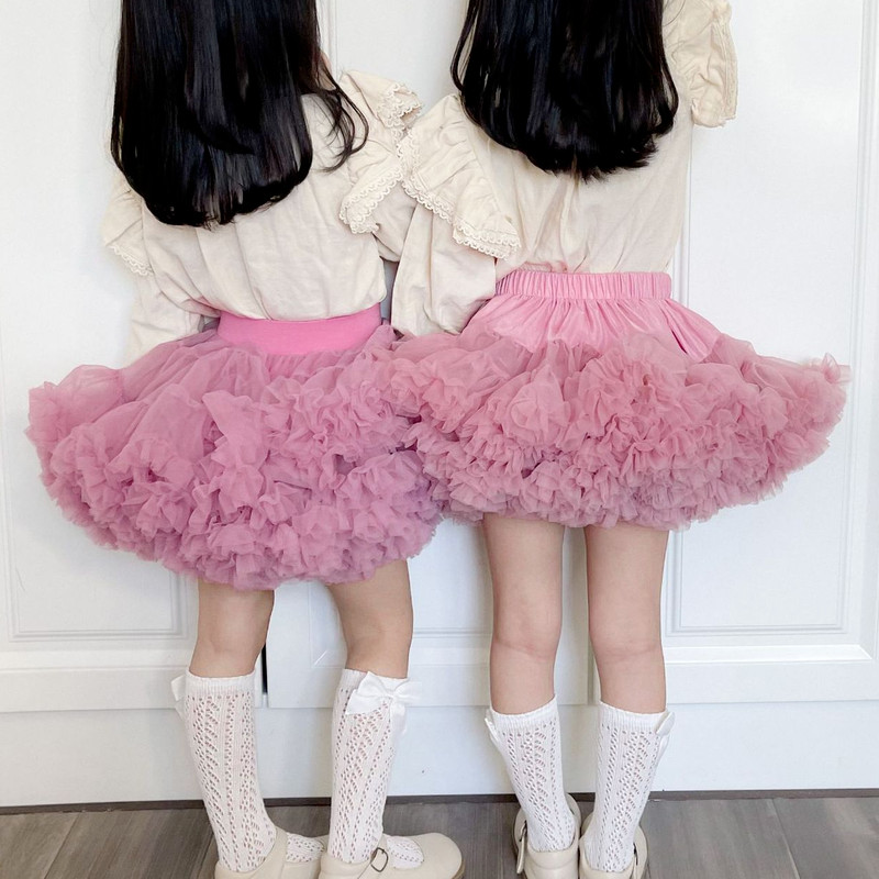 2-15 éves korig csipke szoknya lányoknak bolyhos sifon kisszoknya egyszínű szoknya lány táncos szoknya karácsonyi tüll alsószoknya tüll