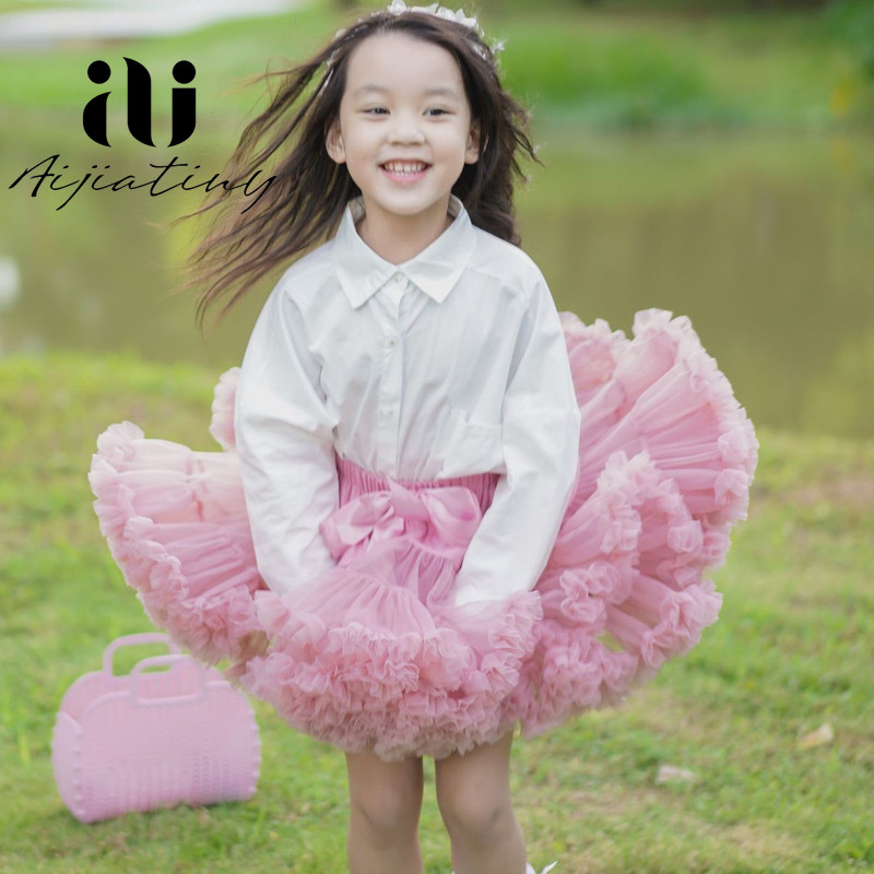 2-15 éves korig csipke szoknya lányoknak bolyhos sifon kisszoknya egyszínű szoknya lány táncos szoknya karácsonyi tüll alsószoknya tüll