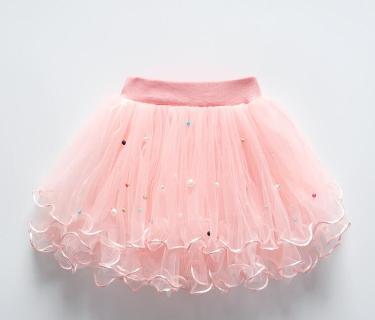2022 nyári lányok rövid szoknya képernyő csipke sifon Kézzel szegezett Pearl gyerekszoknya Divatparti baba kisgyermek gyerekruhák