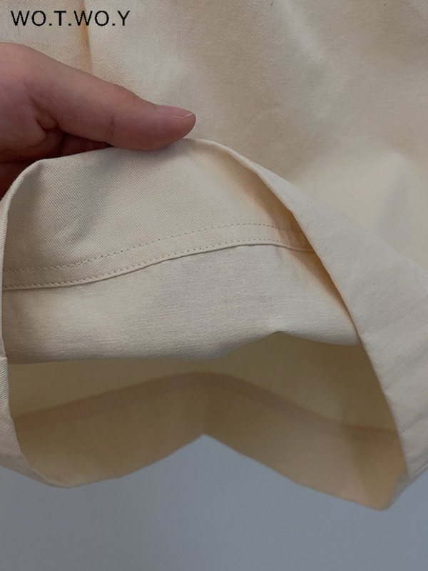 WOTWOY laisvalaikio vasariniai šortai aukštu liemeniu, moteriški, laisvi gatvės drabužiai, trumpos kelnės, moteriškos korėjietiško stiliaus paprastos kelnės 2022 m.