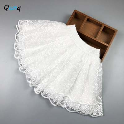 Qunq Summer Girls Mesh Dantela Fusta Tutu Nou Casual Fusta cu talie elastica Solid Copii Tenis Fusta Costum Printesa Varsta 3T-8T