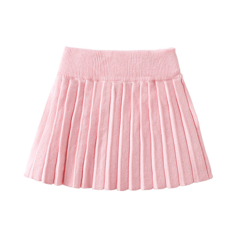 Pletene suknje za djevojčice 2021 Nove dječje pamučne suknje za djevojčice Jesen Zima Plisirane suknje visokog struka Vino crvena ružičasta suknja 12M-4Y