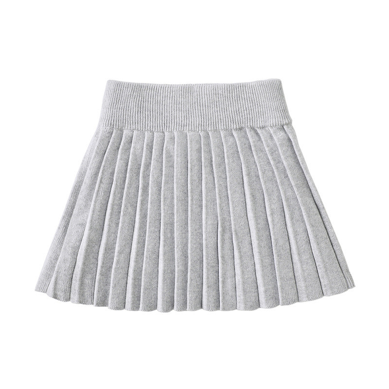 Pletene suknje za djevojčice 2021 Nove dječje pamučne suknje za djevojčice Jesen Zima Plisirane suknje visokog struka Vino crvena ružičasta suknja 12M-4Y