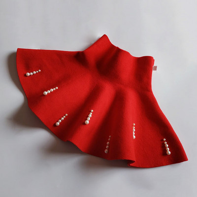 2022-es új őszi, téli lányruhák alkalmi kötött mini redőzött szoknya Gyöngyök hercegnős szoknyák lányoknak 6-14 éves korig gyerekruhák