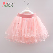 DE PEACH 1-18 éves nyári baba lányoknak csipke szoknya tipegő gyerekeknek gyöngyök tüll rakott szoknyák gyerekeknek hercegnő táncruhák