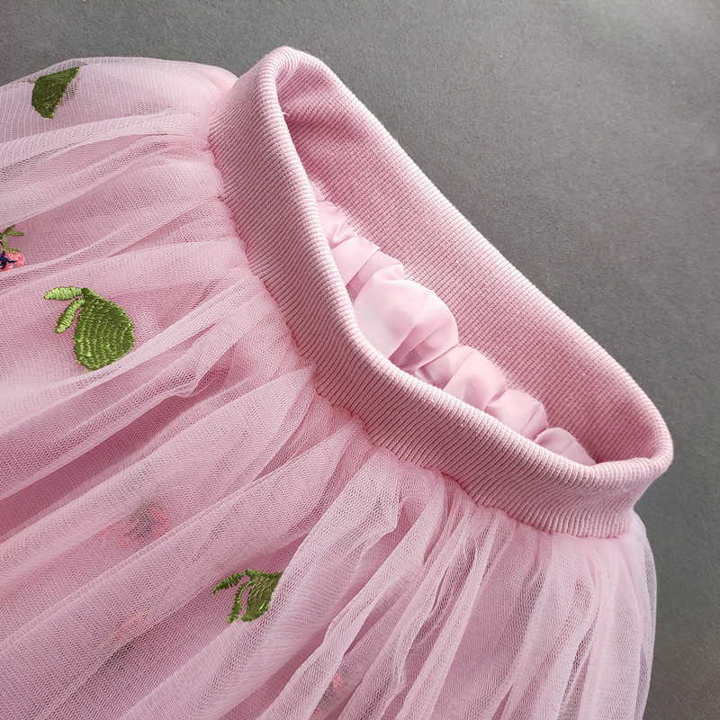 Vasaros mergaičių tinkleliai siuvinėti princesių sijonai vaikiški siūlai klostuoti sijonai kūdikiams mergaičių trumpi sijonai