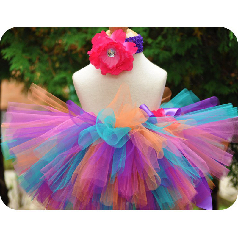 Šarene tutu suknje za djevojčice, male suknje od lepršavog tila za dojenčad s trakom za glavu od cvijeta božura Set dječje suknje za rođendane