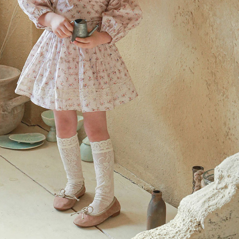 2022-es koreai stílusú nyári tinédzser lányszoknya Kék rózsaszín virágos A-vonalú hercegnőszoknya 0-8 éves gyerekeknek Születésnapi ruhák E808