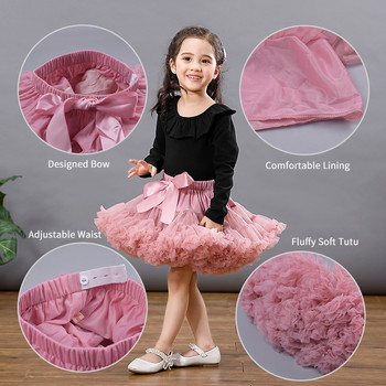 2022 Hot Lace Bow Baby Girls Tutu Φούστα Fluffy Children Μπαλέτο Pettiskirt Παιδική Φούστες χορού για πάρτι από νήπια πριγκίπισσα