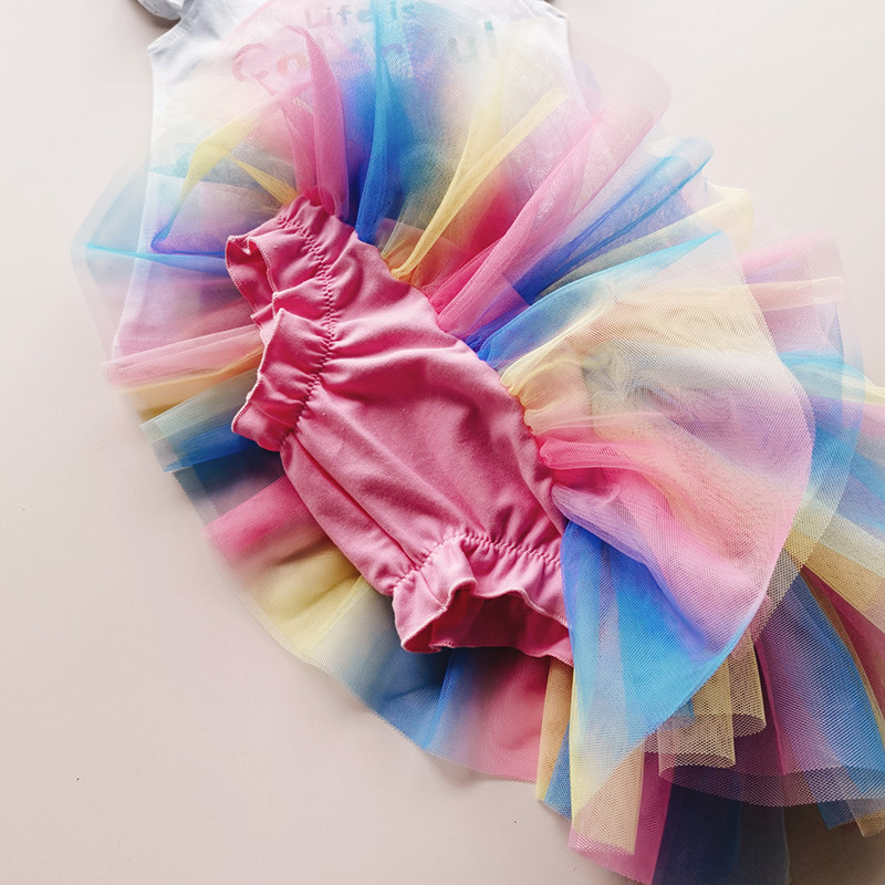 Vaikų mergaičių TuTu sijonai vaivorykštės sluoksniuotos apačios mažoms mergaitėms gimtadienio dienos sijonai Juodi pūkuoti Tutu princesės vakarėlio sijonai