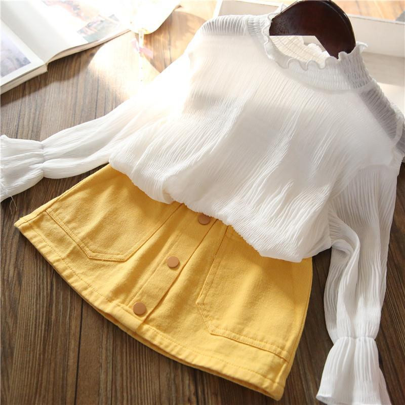 Kūdikiams Džinsiniai Sijonai Mergaitėms Vaikams Mados Sagos Kišenės Laisvalaikiai Džinsai Sijonas Mažiems Vasariniai Drabužiai