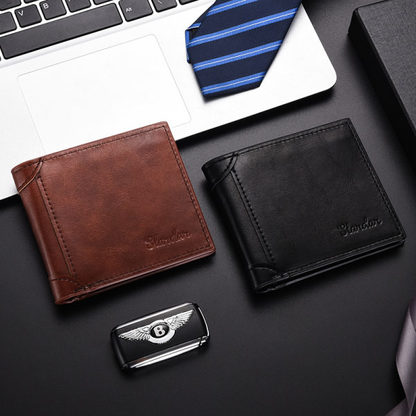 Férfi bőr pénztárca kártyák és bankjegyek számára