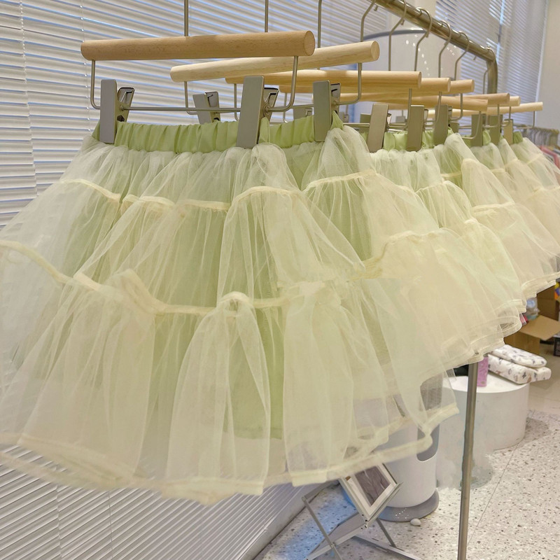 elnias jonmi korėjiečių stilius 2022 m. pavasaris vasara kūdikių mergaičių sijonai vienspalviai Voile vaikiški princesių sijonai vaikiški drabužiai