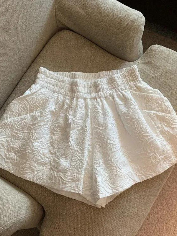 Woherbi lühikesed püksid naiste suvised laia säärega lõdvad Korea stiilis vabaaja naiste kontori BF tänavarõivad, mood Lihtsad žakaarpüksid