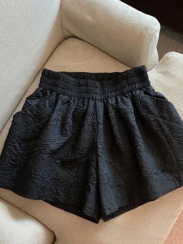 Woherbi lühikesed püksid naiste suvised laia säärega lõdvad Korea stiilis vabaaja naiste kontori BF tänavarõivad, mood Lihtsad žakaarpüksid