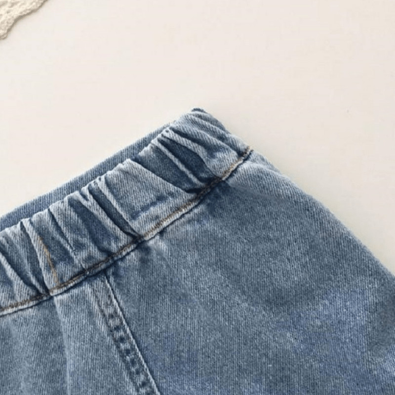 Μόδα μωρό κορίτσι Casual ψηλόμεση τζιν φούστα στενή βολάν Παιδική βαμβακερή φούστα τζιν καλοκαιρινά βρεφικά ρούχα 1-10 ετών