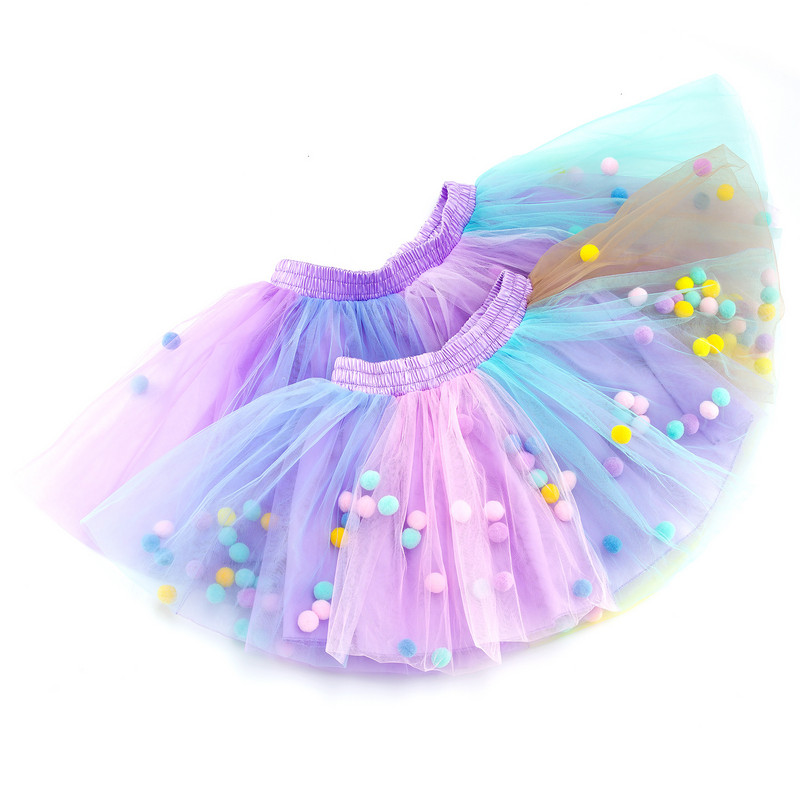 Baby Tutu Szoknya Csecsemő Színes Tüll Tutu Szoknya Pom Pom Princess Mini Ruha Gyermek Ruha Kisszoknya Lány Ruhák TTS03