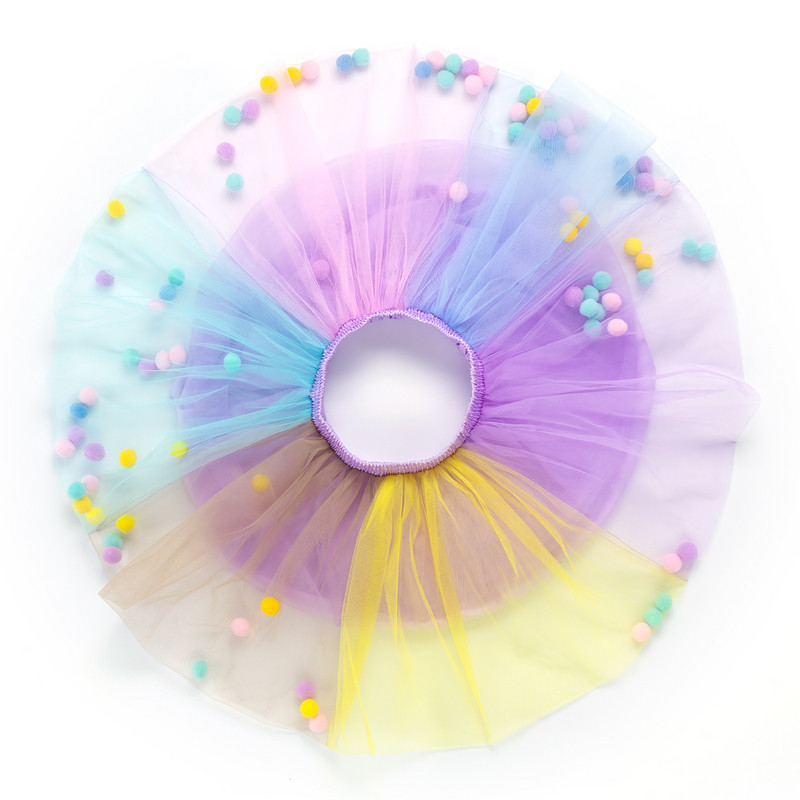 Baby Tutu Szoknya Csecsemő Színes Tüll Tutu Szoknya Pom Pom Princess Mini Ruha Gyermek Ruha Kisszoknya Lány Ruhák TTS03