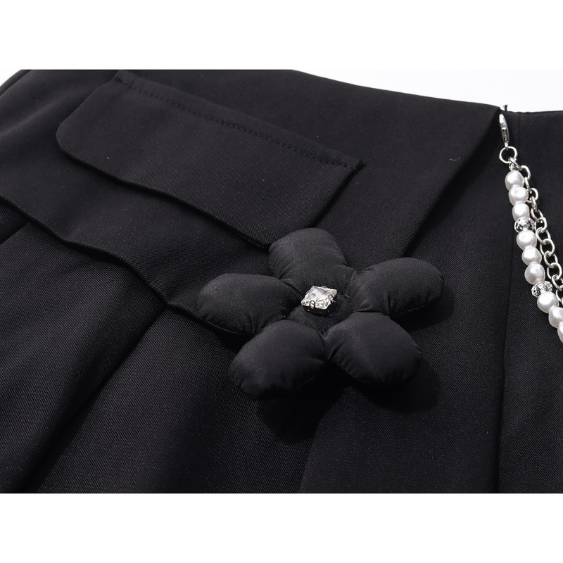 Dievčenské sukne, vintage detské, sladké skladané sukne s retiazkovými perlami, vysoký pás, školské oblečenie pre tínedžerky, oblečenie pre 3, 4, 6, 8, 10, 12, 14 rokov