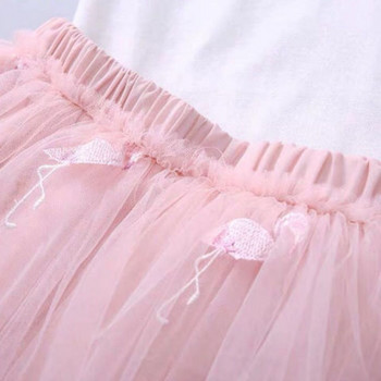 3-10Y Παιδικά κοριτσάκια γλυκές φούστες Summer Princess Mesh Πλισέ φούστες μωρά παιδικά κορίτσια tutu Flamingo βαμβακερές φούστες P4 018