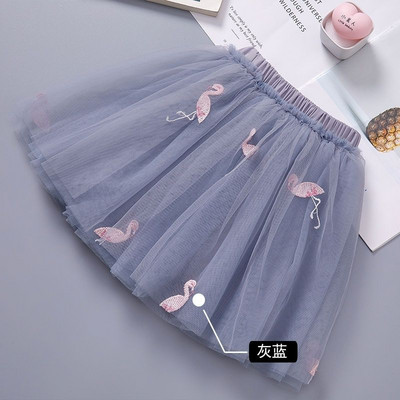 3-10Y Gyerek kislányok édes szoknyák Nyári Princess Mesh Pleated Szoknyák Baba Gyerek Lányok Tuti Flamingo Pamutszoknyák P4 018