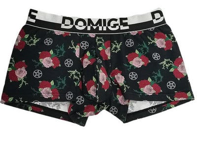 Laia elastse ja lillelise mustriga puuvillased bokserid