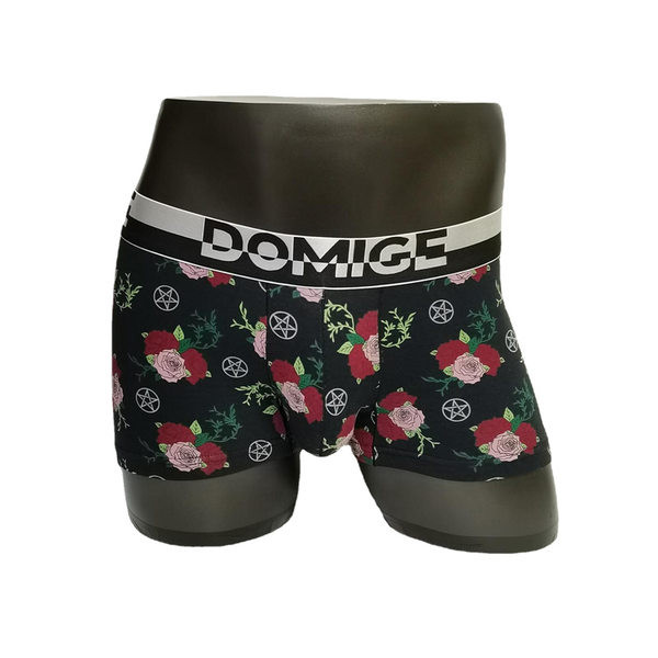 Laia elastse ja lillelise mustriga puuvillased bokserid