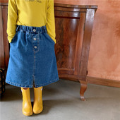 Djevojčice proljeće jesen modne split kmidle suknje 2-7 godina korejski stil dječja ležerna traper suknja za sve