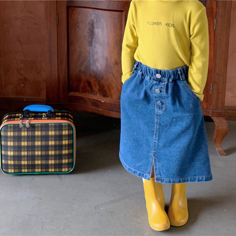 Djevojčice proljeće jesen modne split kmidle suknje 2-7 godina korejski stil dječja ležerna traper suknja za sve