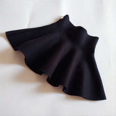 1–10-aastaste sügis- ja talvetüdrukute lühike seelik, kootud kõrge vöökohaga plisseeritud seelik Moodne mini tüdrukute ühevärviline lühike seelik