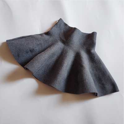 1–10-aastaste sügis- ja talvetüdrukute lühike seelik, kootud kõrge vöökohaga plisseeritud seelik Moodne mini tüdrukute ühevärviline lühike seelik