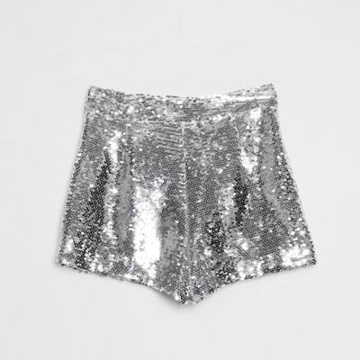 Bling Seksikad naiste litrid lühikesed püksid kõrge vöökohaga O-rõngaga lukuga Bodycon lühikesed püksid Feminino Skinny Party Club Festival Raves Pole Dance Shorts