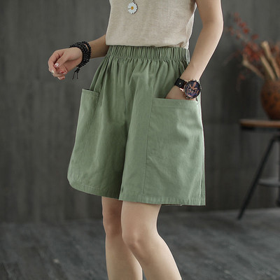 Női táskás rövidnadrágok puha zsebek szabadidő masszív, egyszerű, kényelmes M-4XL tanulók kényelem, divatos nyári mindennapi barát